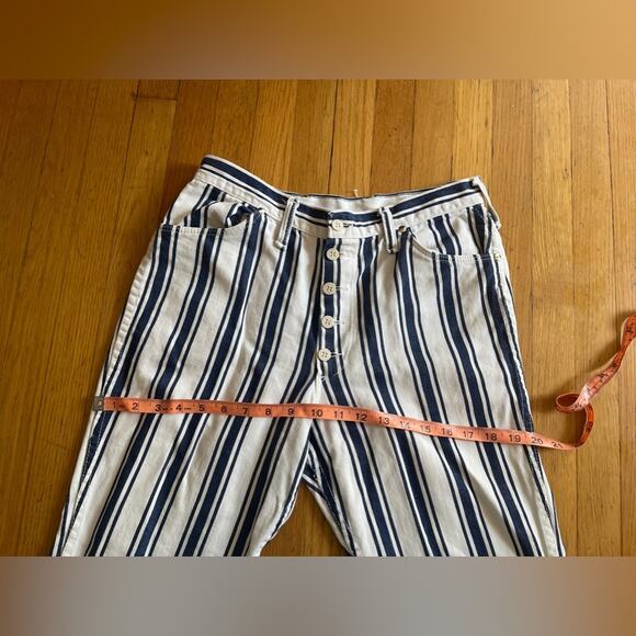 60s Vintage Wrangler Misses Striped Button Fly Jeans - Picture 10 of 13